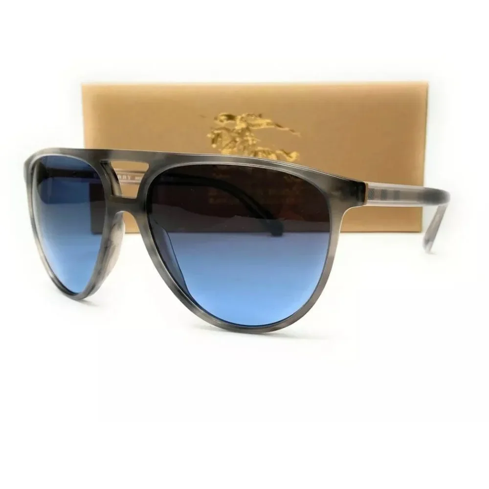 Burberry Men's Striped Grey and Blue Sunglasses!
